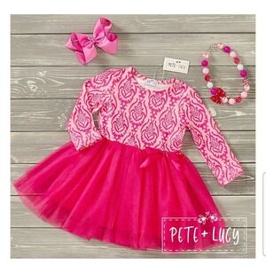 Size 2T Pete And‎ Lucy Pink Moroccan Tuelle Dress NWT